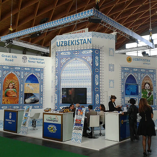Custom-built exhibition stands Uzbekistan stand, IBT, Germany