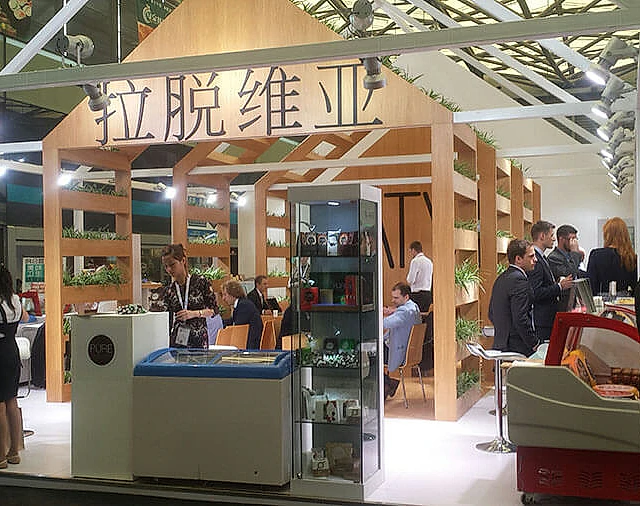 Custom-built exhibition stands LIAA latvia stand, Foodex, Japan