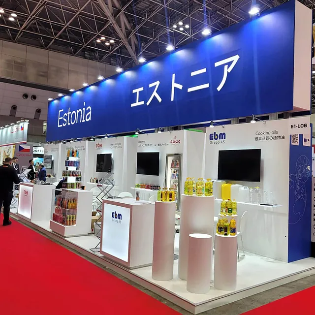 Custom-built exhibition stands, ESTONIA stand, Foodex