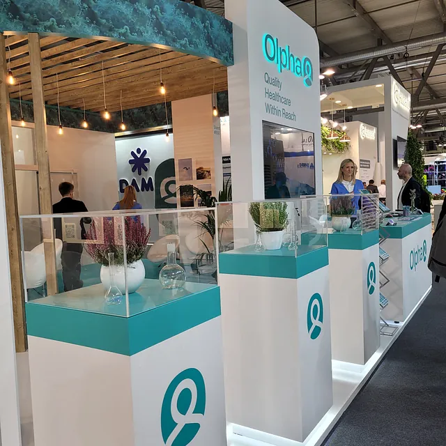 Custom-built exhibition stands, Olpha stand, CPHI