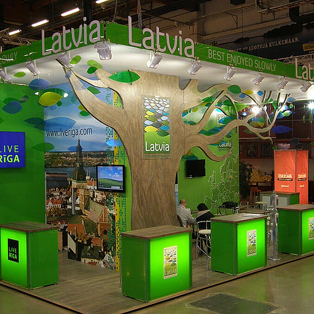 Custom-built exhibition stands, LIVE Riga stand 