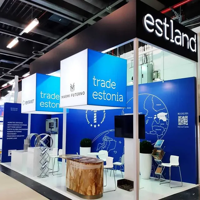 Custom-built exhibition stand, Estonia stand, SMM 2022, Hamburg